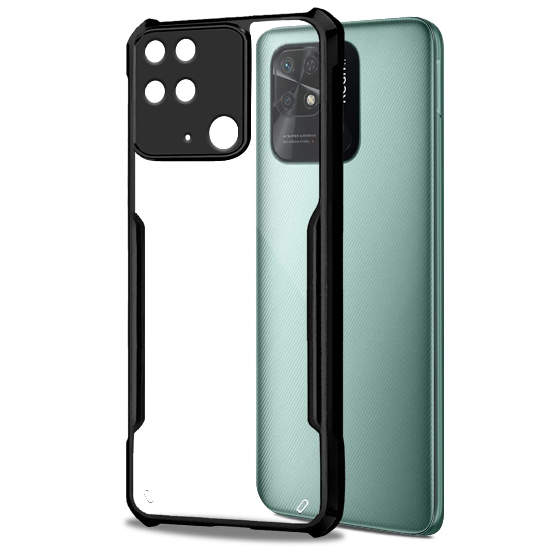 Fashionury TPU+Plastic Shockproof Crystal Clear Back Cover for Mi Redmi 10/Redmi 10 Power Back Cover Case|360 Degree Protection|Protective Design|Transparent Back Cover (Black Bumper) (B0B1N42H9G) Amazon Price History, Amazon Price Tracker