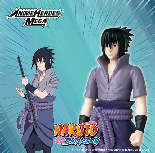 Bandai Grande Figurine articulée Anime Heroes - Naruto Shippuden - Figurine Anime Heroes Mega 30 cm - Sasuke Uchiwa