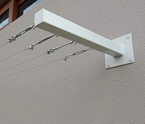 Varal de Roupa de Aço Parede 150 Kg Extensível 4 Mt Cabo de Aço