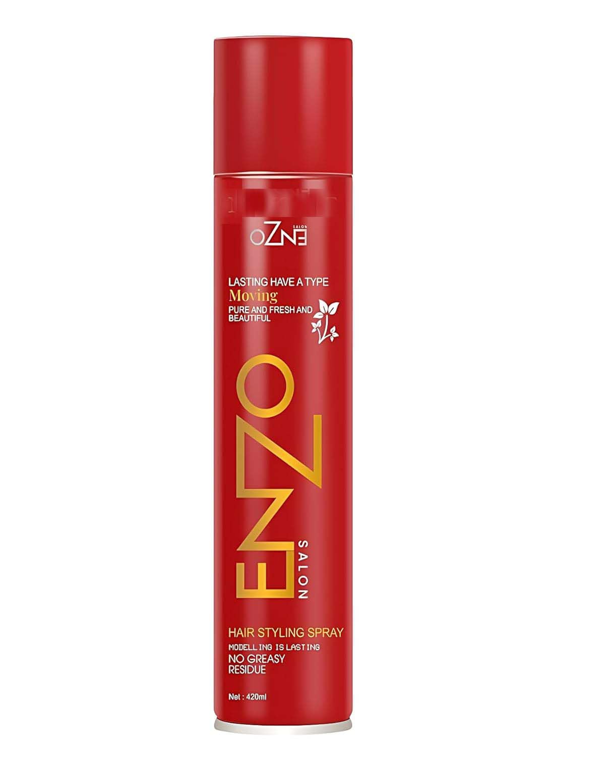 Super Hold Enzzo Hair Spray for Men & Women | Strong Hold Professional Styling Spray | No Stiffness, Natural Finish | Suitable for All Hair Types | 420 ml (Pack oF1)-image-25