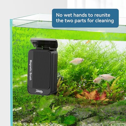 hygger Aquarium Strong Magnetic Cleaner, Fish Tank Glass Algae Cleaning Brush With 2 Blades for Glass and Acrylic Aquariums Floating Algae Scraper Tool (S) - Image 6