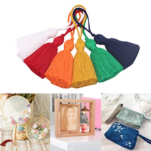 EXCEART 12Pcs Borlas de Seda de Marcador de Seda de Cetim Pom Pom Borla Artesanal Macio Mini Borlas