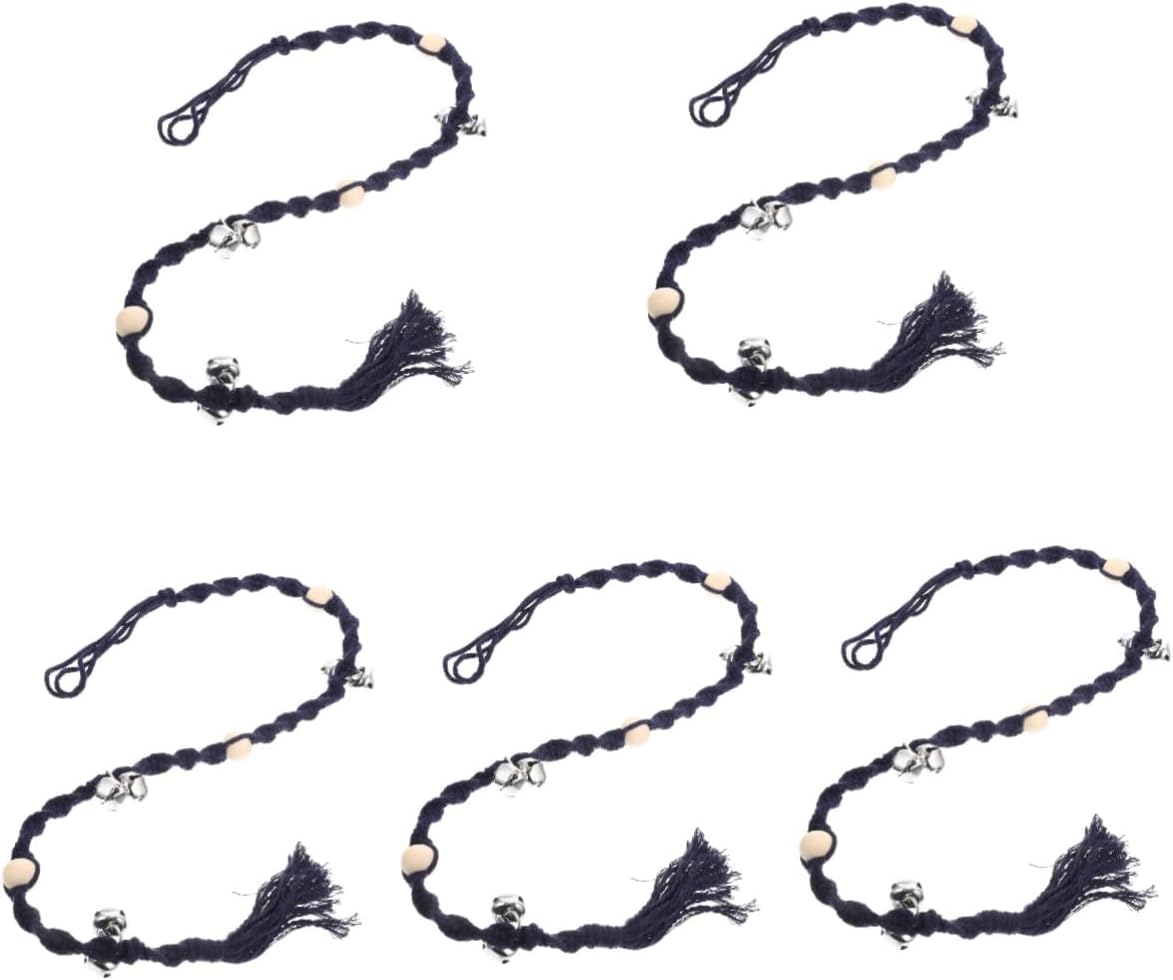 balacoo 5pcs Household Dog Door Bell Handmade Woven Dog Bell for Training Portable Pet Doorbell Stylish Decor for Pets Easy to Install Design for Outdoor Use