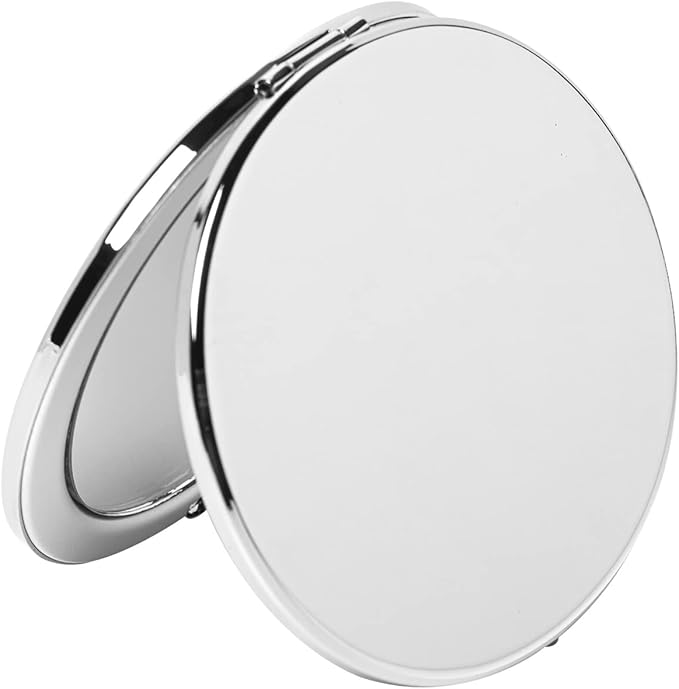 Espejo de Maquillaje Portátil 1X/2X Ultrafino Elegante Plata miniatura 4
