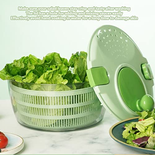 Small Salad Spinner, 4L Vegetable Washer with Crank Handle & Colander Basket for Home Kitchen Camping, Picnic - Image 3