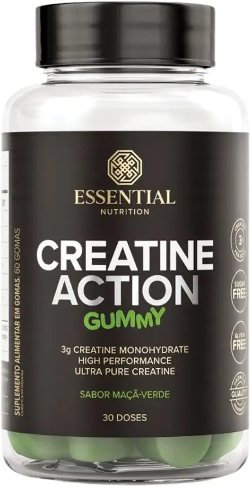 Creatine Action Gummy Maca Verde 60UN - Essential Nutrition