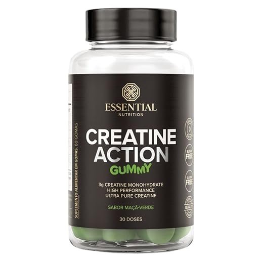 Creatine Action Gummy Maca Verde 60UN - Essential Nutrition