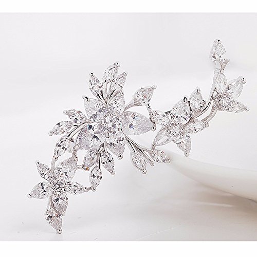 Gulicx Silver Plated Base Diamante Zircon Flower Blossom Brooch Badge Pin Classic Design For Women #TOP2