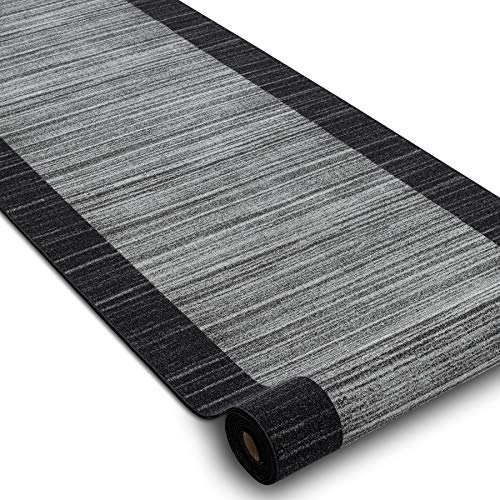 rugsx Passatoia corridoio Streifen - Antiscivolo, moderna e resistente, ideale per cucina, soggiorno e ingresso, antracite 110x220 cm