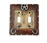 Urbalabs Western Cowboy Horseshoe and Star Decorative Light Switch Outlet Wall Plate Covers Country