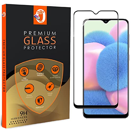 Image of STP FEEL Tempered Glass Screen Protector Compatible for Samsung Galaxy A50S / A50 (6.4 Inch) HD Clear, Bubble-Free, Anti-Scratch Full Protection Durable Tempered Glass (Black, Pack of 1)