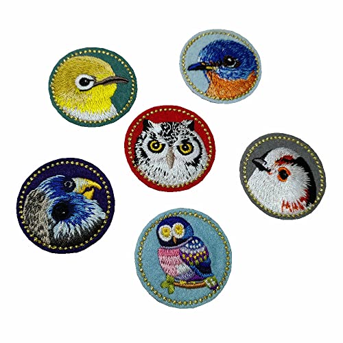 5 Pcschildren Cartoon Bird Embroidered Circular Owl Iron On Patches For Clothes Stickers Fabric Diy Decorative Applique Patch Embroidery #TOP22