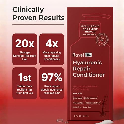 Image of Ravel PRO Damage /Hyaluronic Repair Conditioner, Restores & Strengthens Damaged Hair, Repairs Split Ends & Adds Shine, Suitable For All Hair Types, Men & Women - 150ml