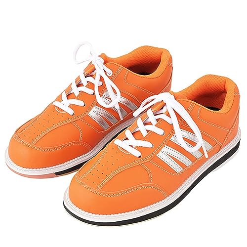 DHAEY Women's Bowling Sport Shoes Breathable Lightweight Comfortable Athletic Lace Up Bowling Shoes Fashion Youth Athletic Fitness Shoes (Color : Orange, Size : 10 Women/8.5 Men)