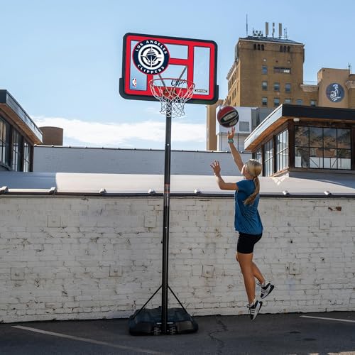Image of Lifetime NBA Los Angeles Clippers Portable Basketball Hoop, Adjustable Height 7.5-10 Ft, 44 Inch Shatterproof Fusion Backboard, Base with Wheels