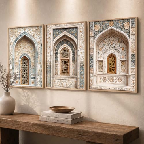 Image of kotart Traditional Indian Wall Art Painting for Living Room | Paintings Frame For Home Decoration | Framed Wall Painting Home Room Bedroom Office Decor Set of 3 (20x30 Inch)