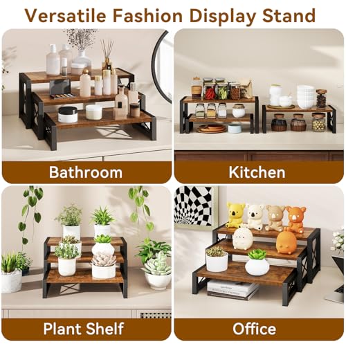 Miniatura 7 de Ibuyke Bandejas Para Tartas, Juego De 3, Expositor Grandes De Madera Para Dulces Y Aperitivos,Soportes Para Tartas,Bandeja De Exhibición Para Decoración, Muñecas, Alimentos, Perfumes, Marrón Tlj019h
