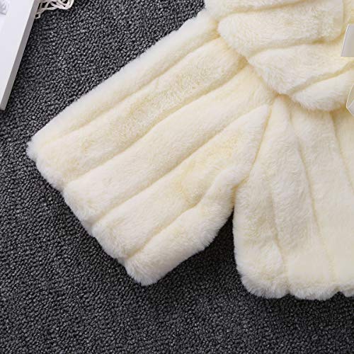 Image of Agoky Flower Girls Faux Fur Bolero Shrug Shoulder Wrap Cape Wedding Prom Party Dress Cape Coat Stole