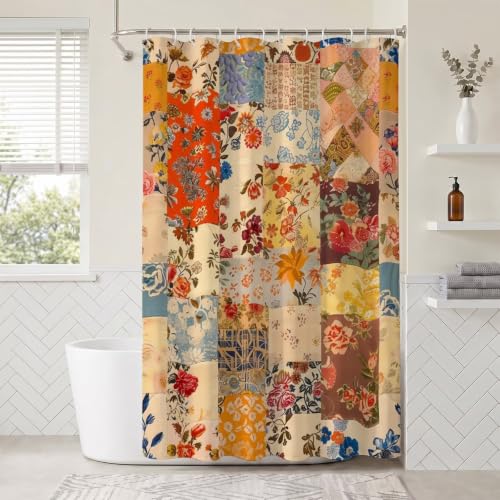 Rideau de douche 150x170cm géométrie en polyester imperméable lavable - 3