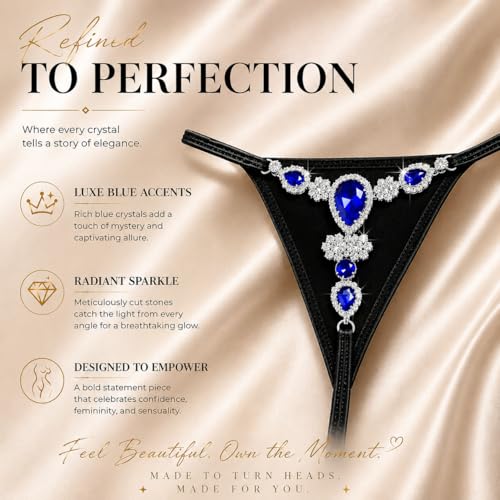 Image of Sexy Underwear for Women Elegant Rhinestone Panties Adjustable Waist Straps Crystal Thongs hilos sexys para mujer hot