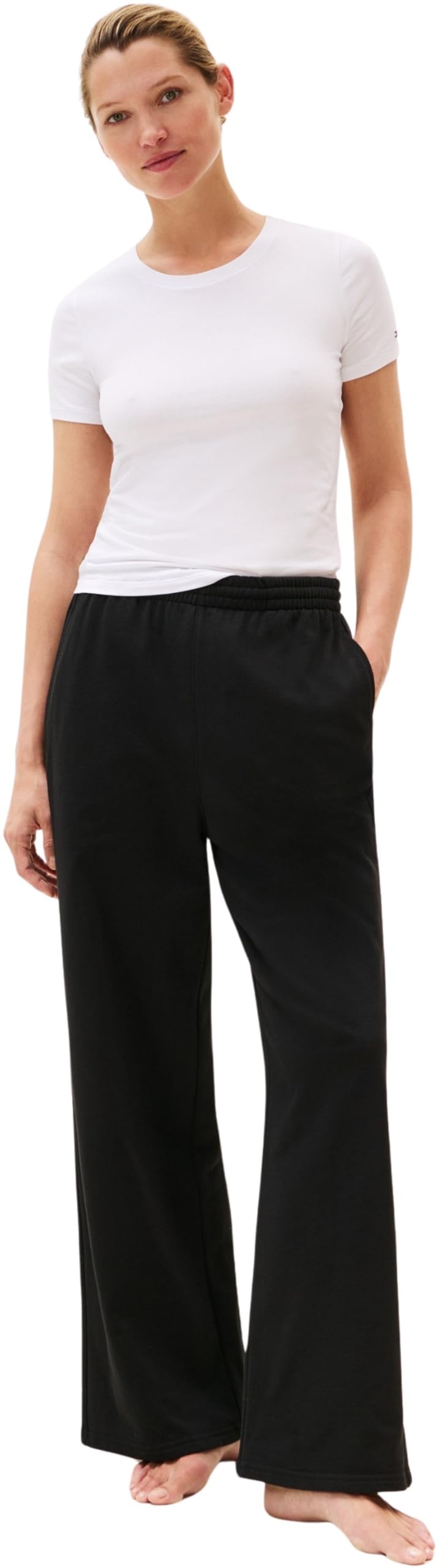 Tommy Hilfiger Jogging Femme Wide Leg avec Ceinture Élastique