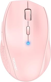TECKNET Bluetooth Mouse, 3200 DPI Computer Mouse, 24-Month Battery Life Wireless Mouse 6 Adjustable DPI, 6 Buttons Compatible with iPad Pro/Laptop/Surface Pro/Windows Computer/Chromebook-Pink