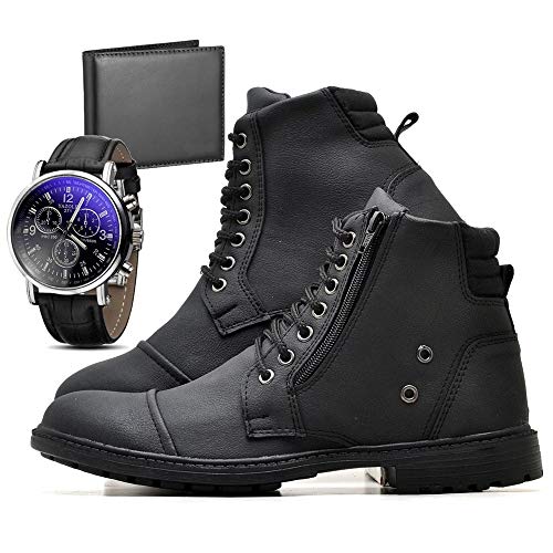Bota Coturno Adventure Com Relógio e Carteira Masculino JUILLI R502DB Tamanho:39;cor:Preto;gênero:Ma