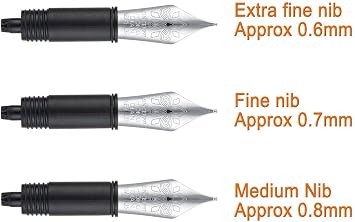 3PCS Hongdian Fountain Pen Silver Nib Set (Extra Fine & Fine & Medium) for 1860 Max, 1837, 660, CA35, WA35, N2, N23 and N8 Replaced #06 Nib Section