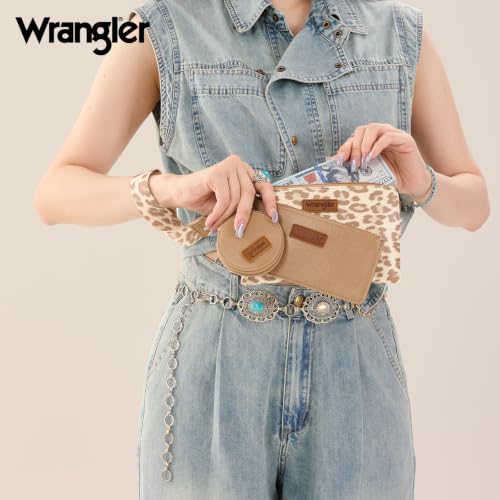 Image of Montana West X Wrangler Keychain Wallets for Women Dual Pouch Wristlet