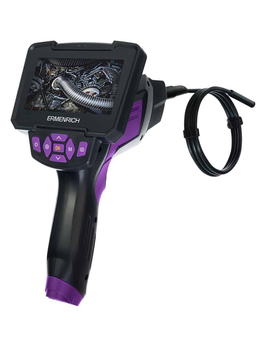 Seek VE40 Endoscopio Industriale LCD 4,3" Cavo Ispezione Video Foto 8 LED Impermeabile IP67 Portatile Flessibile Semi-Rigido Casa e Professionale Nero
