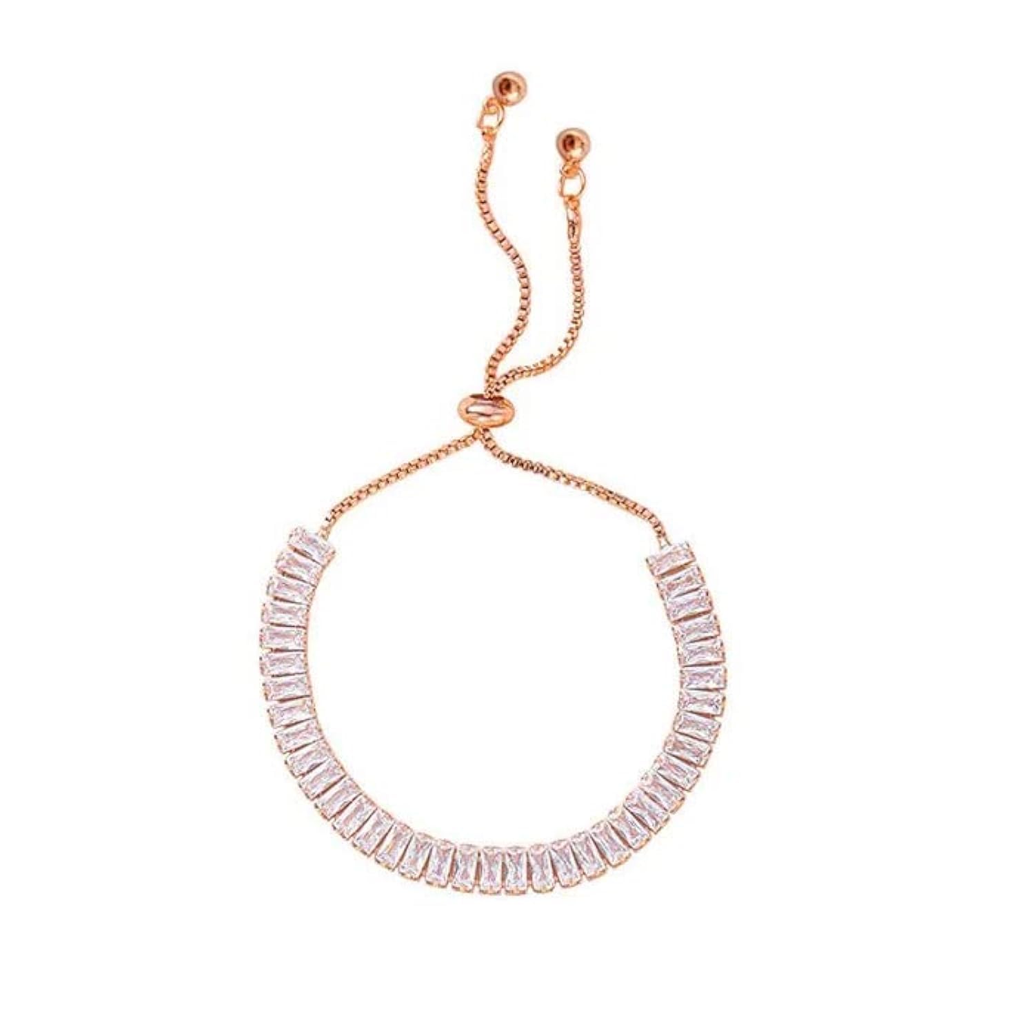Shining Diva Fashion Latest Stylish Rose Gold Crystal Bracelet for Women and Girls (14739b) (B0C1GN64BH) Amazon Price History, Amazon Price Tracker
