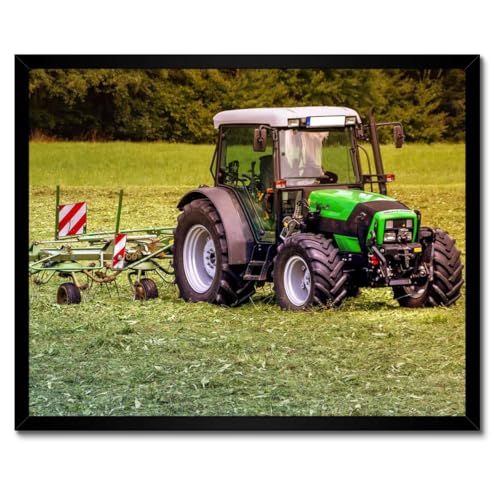 Poster tracteur haymaking 50x40 cm pour salon rustique moderne