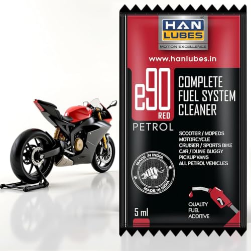Image of Petrol Fuel Additive for Car & Bike | Mileage Booster & Injector Cleaner | Improves Pickup & Engine Smoothness | E20 Compatible Petrol Treatment | Han Lubes E90 (5ml x 10 Sachets)