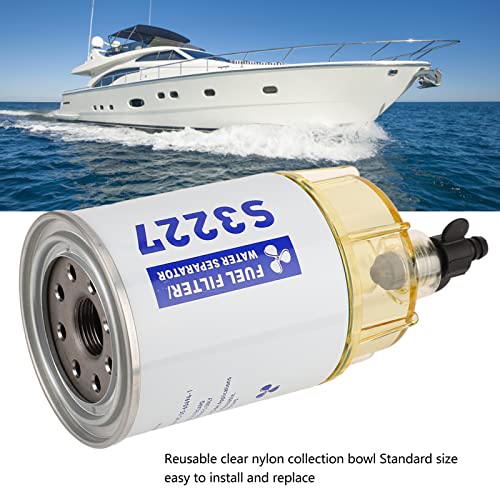 SUNGOOYUE Séparateur d'eau de Carburant Marin, S3227 Séparateur d'eau D'huile Filtre à Carburant de Remplacement Accessoire de Bateau de Yacht