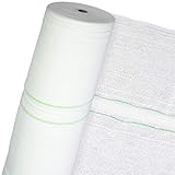 HaGa® Schattiernetz 3m x 1m (Meterware) mit 60% Schattierwirkung in weiß - Sonnenschutzgewebe Sichtschutz - atmungsaktiv - Schattierwierkung - Sonnenschutzgewebe