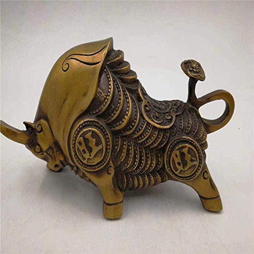 Taureau en cuivre H3TF5J et sculpture d'animal pour artisanat maison