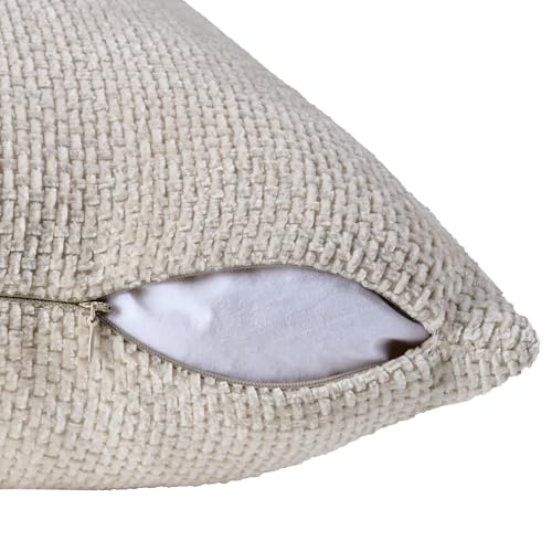 Housses de coussin douces en chenille neutre pour canapé chaleureux