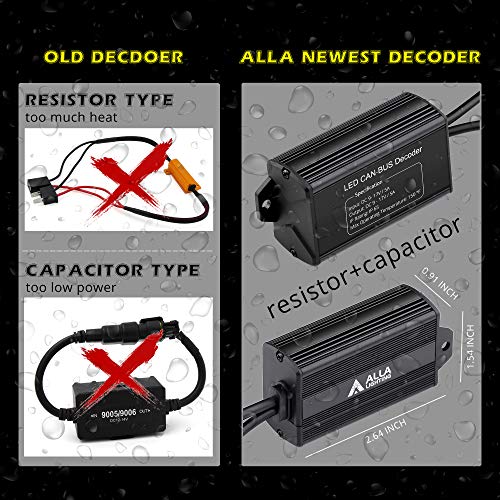Alla Lighting P20D Base HB3 9005 LED Decoders CAN Bus miniatura 5
