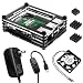 0o0Egg_X for Raspberry Pi 3 Model B+ Case with Fan Heatsink and 5V/3A Adapter with On/Off Switch Cable (9 Layers, Black)