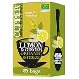 CUPPER Infuso Bio Limone e Zenzero, Ingredienti da Agricoltura Biologica, Tisana Digestiva e Energizzante, Filtri 100% Biodegradabili, Confezione da 25 Bustine