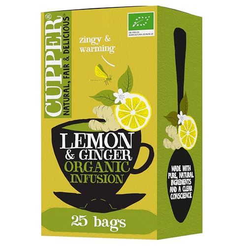 CUPPER Infuso Bio Limone e Zenzero, Ingredienti da Agricoltura Biologica, Tisana Digestiva e...