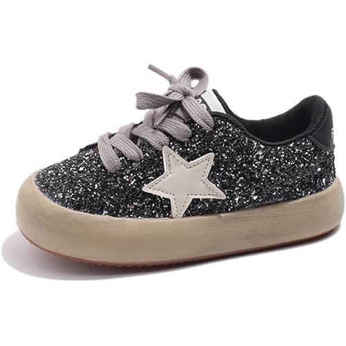 Kids Sparkle Star Sneakers Casual Sports Running Shoes for Girls Boys