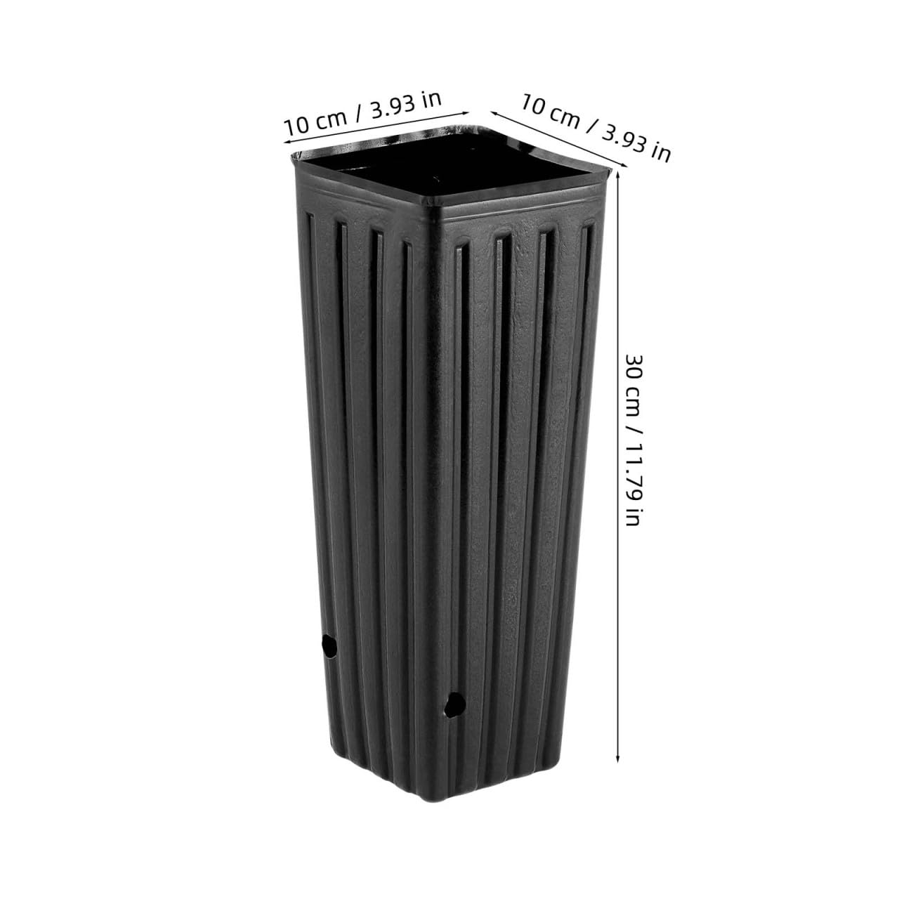 BESPORTBLE Lot de 50 Pots de Fleurs en Plastique Profonds, de 30,5 cm, Noirs, avec Trous de Drainage, pour Le Jardinage, 3 x 11 cm (l x H)