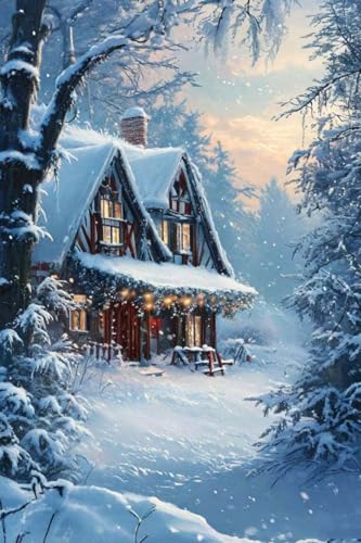 Peinture Diamant Paysage de Neige 60x80 | Kit Broderie Diamant Strass Carré 5D et Point de Croix Art
