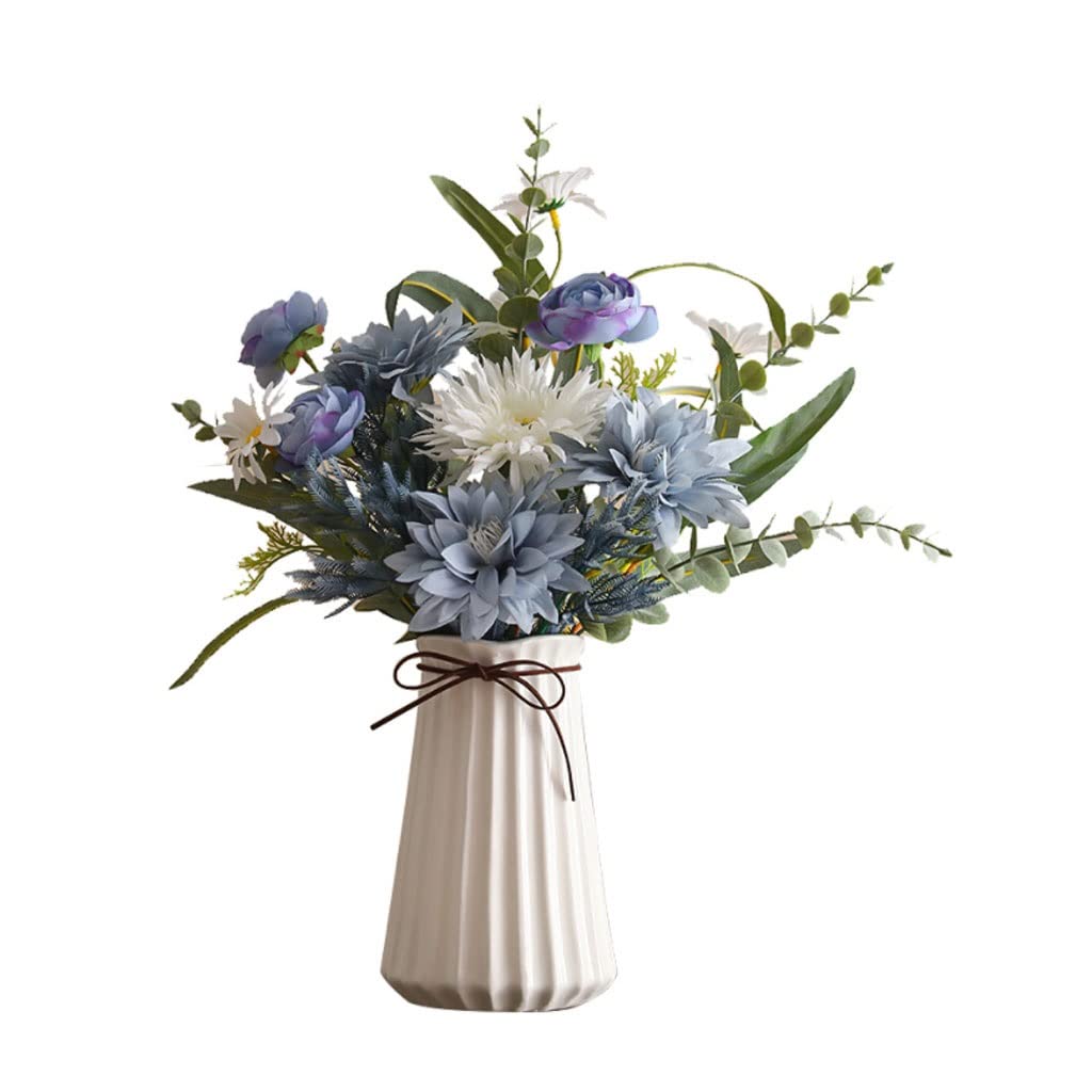 Künstliche Blumen Seide Tuch Künstliche Blumen Blumenstrauß Keramik Vase Set for Zuhause Weihnachtsdekor Garten Hochzeit Dekorative Gefälschte Blume Künstliche Blumen wie Echt (Color : B)