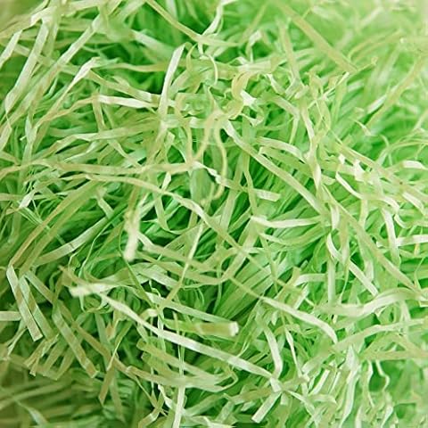 Joepen 8.8oz (250g) Easter Grass Recyclable Paper Shred Green Easter Basket Stuffers Filler for Egg Hunt Easter Party Decoration Cover