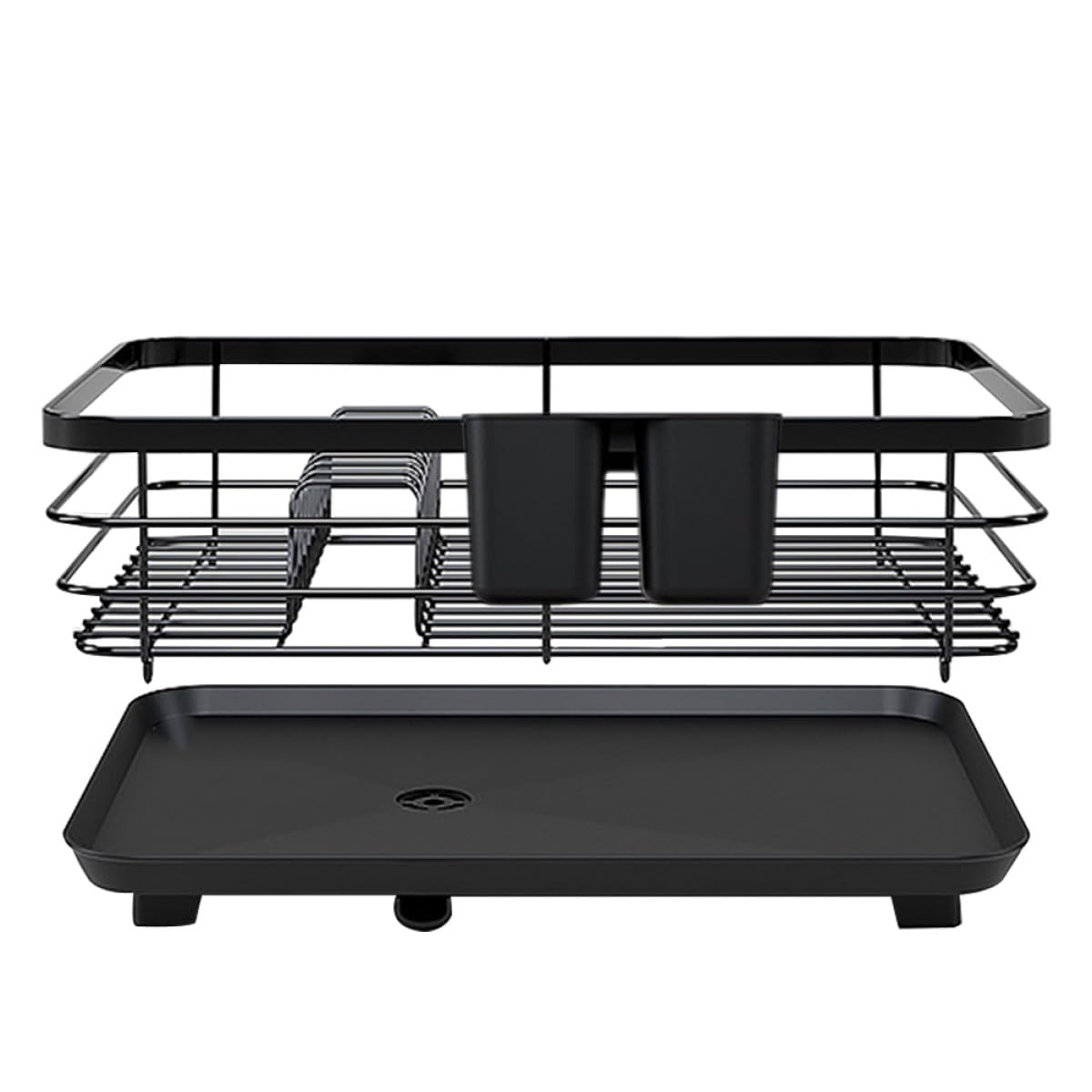 Abtropfständer für Geschirr aus Robustem Einlagiges Küchen organizer regal mit Abtropfschale Multifunktionales Trockenständer für Teller Tassen und Besteck Platzsparend