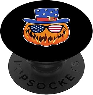 American Flag Patriot Pumpkin Halloween Candy Carving Spooky PopSockets Swappable PopGrip - Buy now