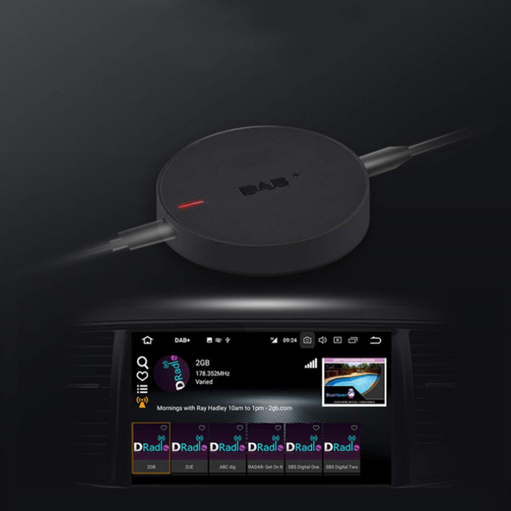 Lazmin112 Receptor de Antena de Radio USB Dab +, Adaptador portátil Receptor de Radio de Coche Digital con Antena amplificada para Android 5.1 o Posterior dedicado