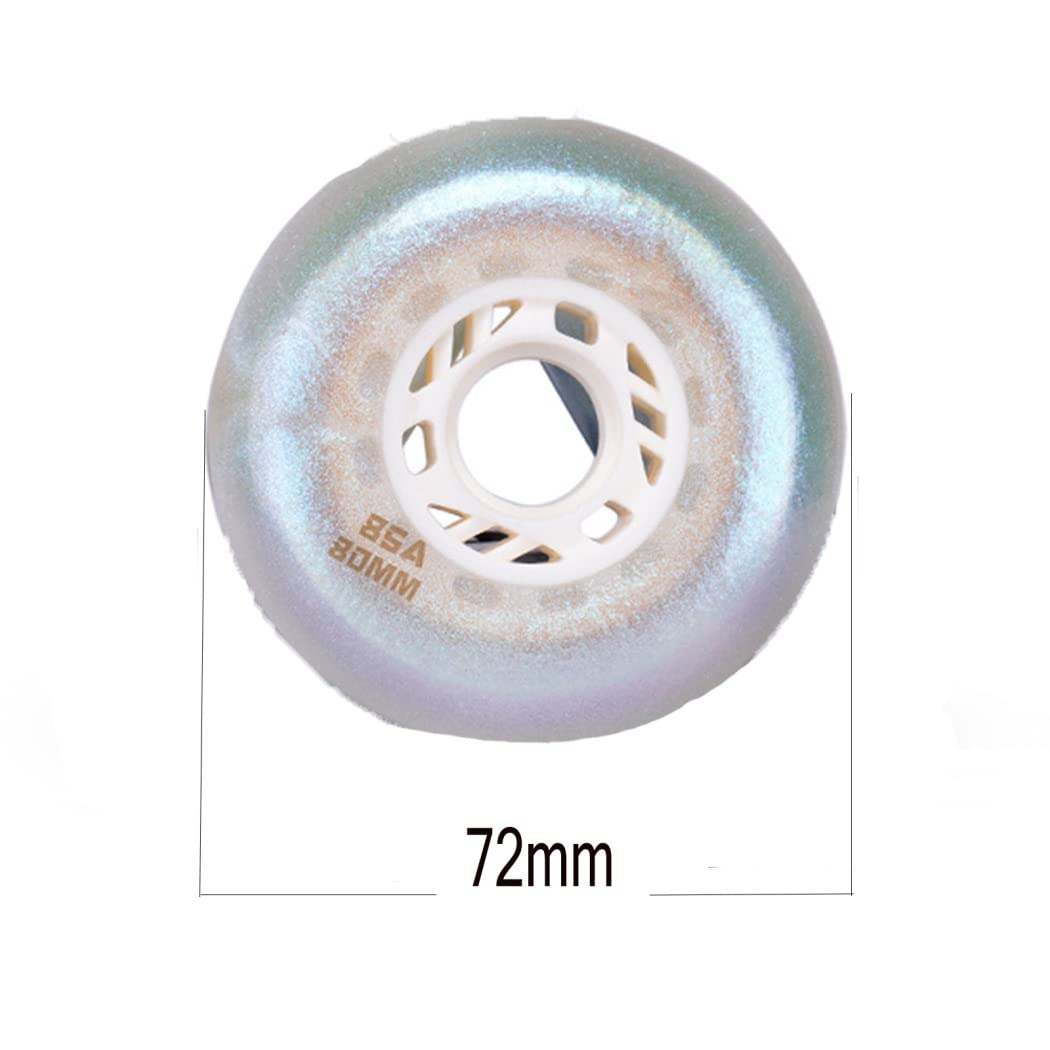 TGHY Koła do łyżworolek, zapasowe buty do łyżworolek, koło zastępcze, 8 szt., 72 mm/76 mm/80 mm, 85 A, wymienne kółko, białe, 72 mm